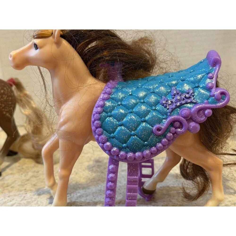 Spirit Riding Free Horse Toy Lot 3 Brushable Mane Horses Plus Bridle Just Play
